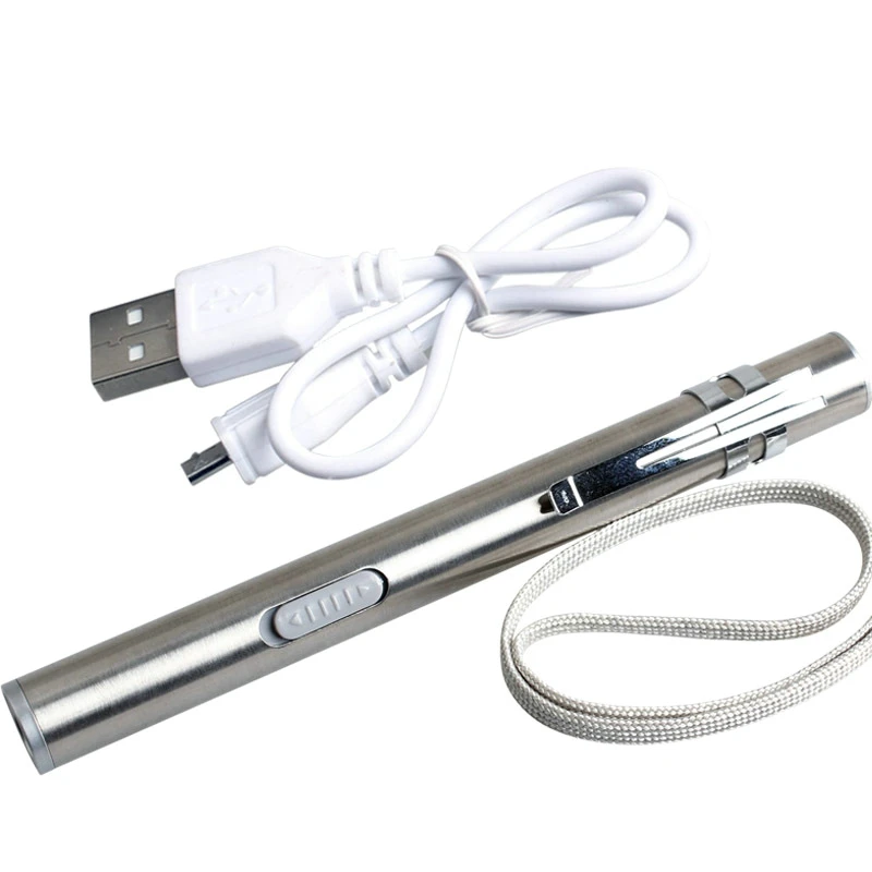 Ручка врача Медсестры Медицинский фонарик Портативный зрачок лампа Usb для уха
