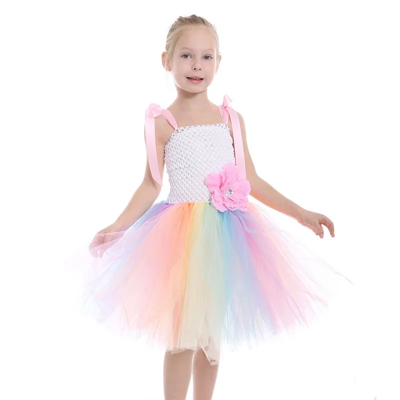 

Children Girls Rainbow Tutu Dress Fancy Kids Princess Party Dresses Baby Girl Carnival Dress Up Costumes Roupas Infantis Menina