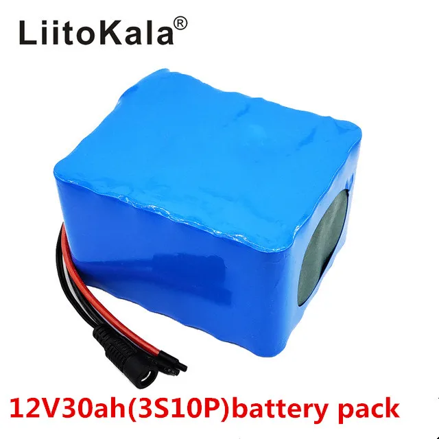 LiitoKala 12V 30Ah 3S12P 11,1 V 12,6 V высокомощный литиевый аккумулятор для инверторной ксеноновой лампы, солнечный уличный светильник для осмотра экскурсий