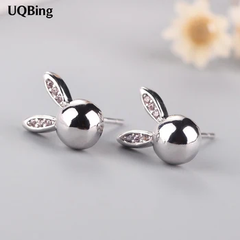 

Fashion Cute Rabbit Rhinestone Stud Earrings For Women 925 Sterling Silver Stud Earrings Jewelry Pendientes Brincos