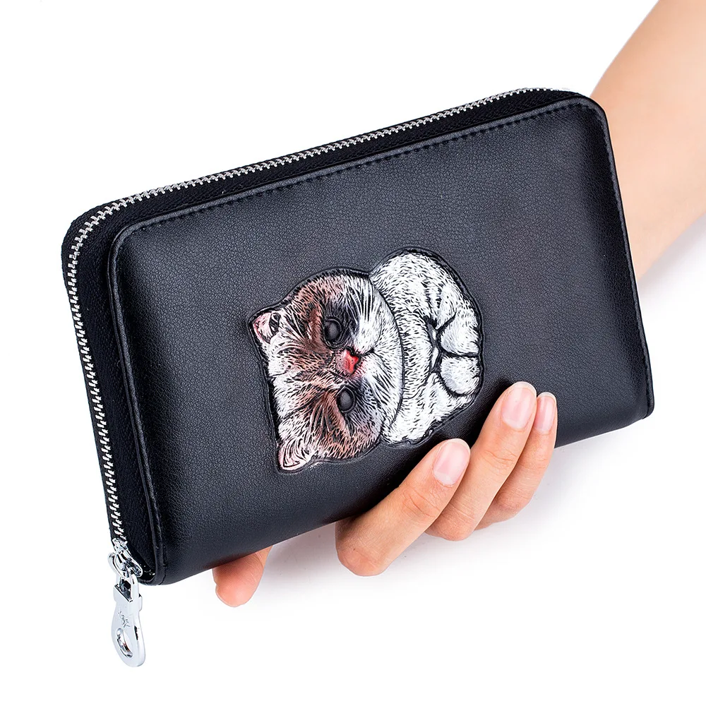 

Women's Wallet Women Genuine Leather Fashion High Capacity Painted Comet Multi-card Position RFID Anti-scan Wallet Women Purses