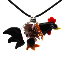 Животного с цыплёнком техника Murano Стекло подвесные шармы Ювелирные украшения Подарочная коробка под ожерелье упаковки