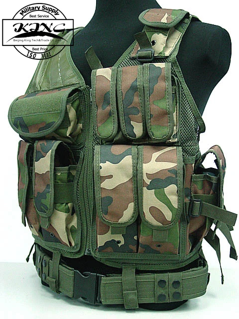 

4 Color Tactical Military Airsoft Paintball Outdoor Combat Vest Mesh Pouches Vest Black/Green/Tan/Woodland Camo