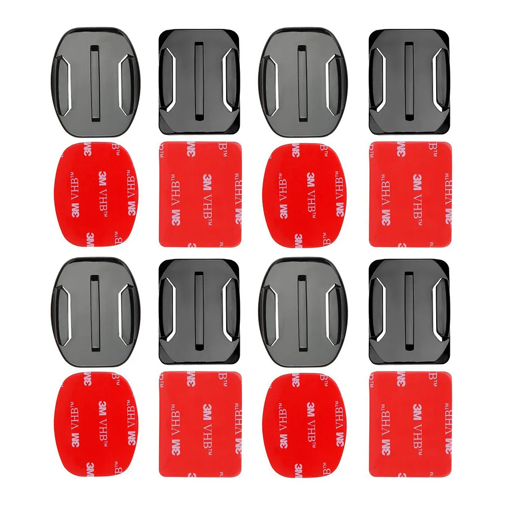 Gopro Accessories Set 4pcs Flat and Curved Base Adhesive Mount 3M VHB Stickers For Go Pro Hero 5 4 3 2 Xiaomi yi 4K SJ4000 Cam