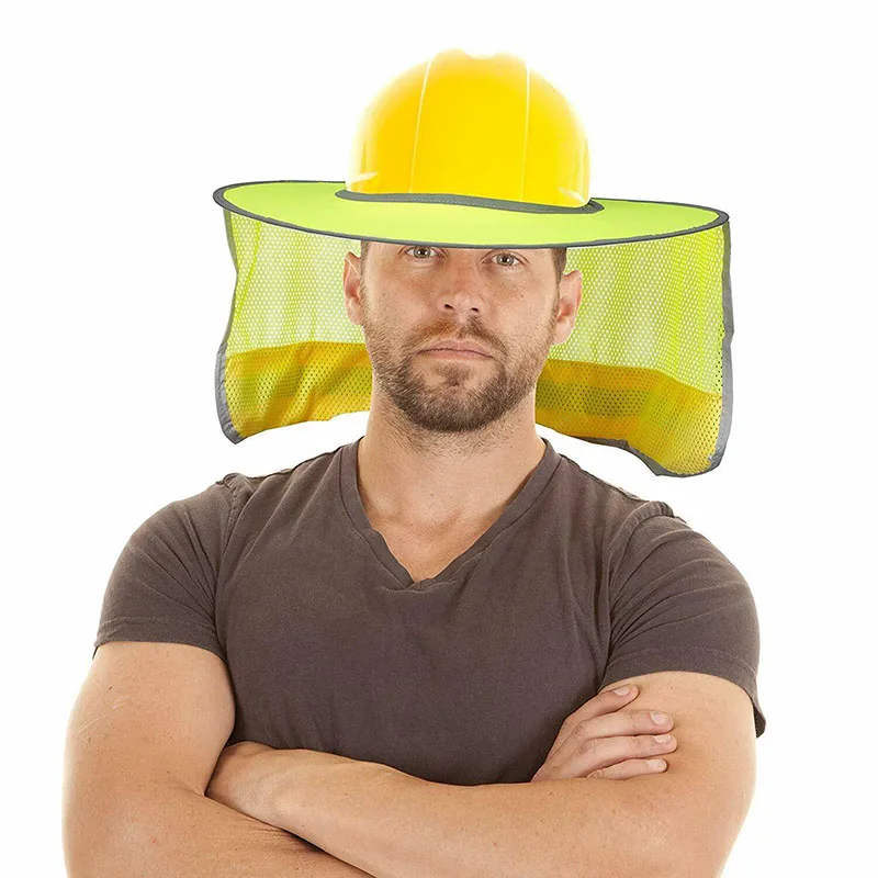 

Sun Shield for Hard Hat High Visibility Reflective Full Brim Mesh Sun Shade Neck Protection SL@88
