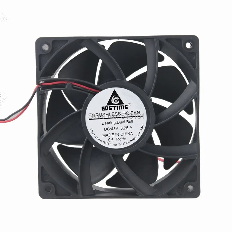 

10Pcs Gdstime Double Ball 2 Wire 12038 12cm 120x120x38mm 120mm 48V DC Brushless Cooling Fan