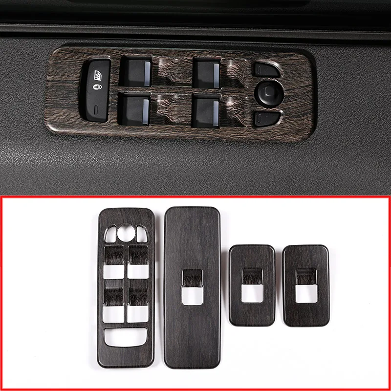 

Newest Oak Wood Style ABS Car Window Lift Button Switch Cover Trim For Land Rover Discovery Sport 2015+ Car Accessories