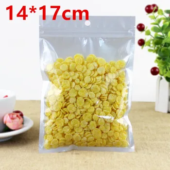

14*17cm 200Pcs/ Lot Zipper Lock White / Clear Pouches Self Seal Plastic Retail Ziplock Packaging Storage Bags With Hang Hole