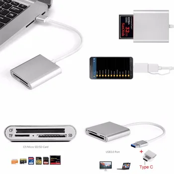 

Type C/USB 3.0 OTG High Speed CF SD Micro SD Card Reader For PC Laptop Android