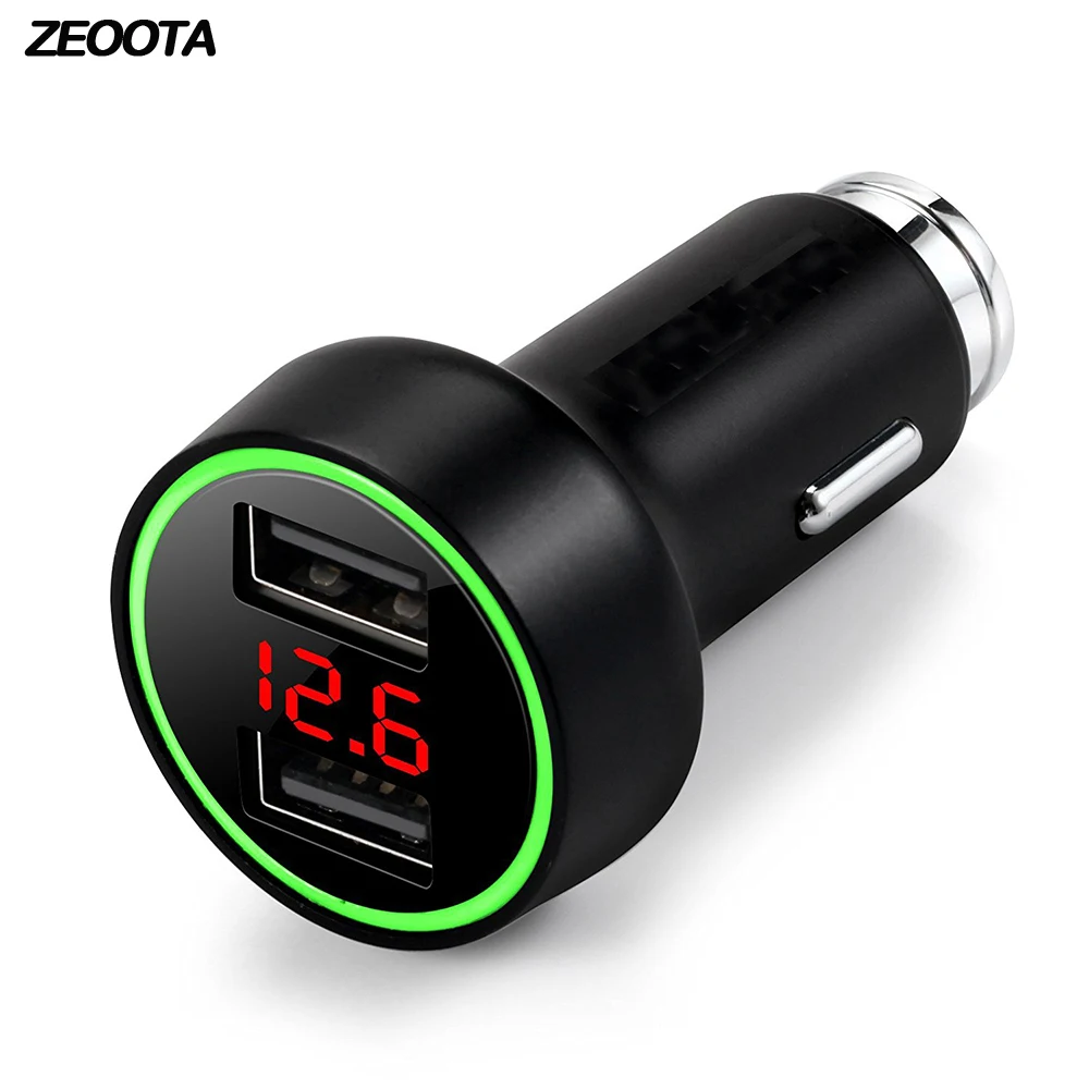Smart Quick Car Charger 5V 3.6A Dual USB Port Adapter with LED/LCD