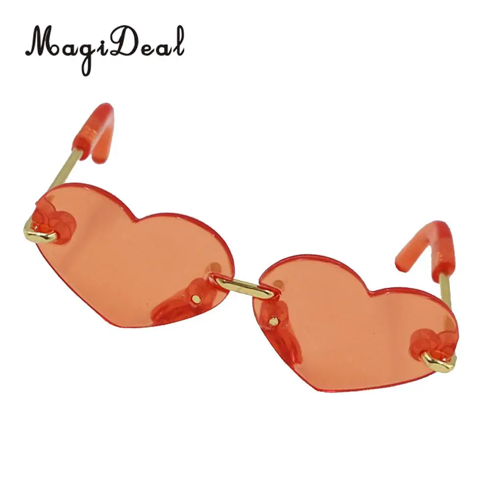 Handcrafted Lens Glasses Eyewear Heart-shaped Sunglasses For Blythe for Pullip Dolls Dress Up