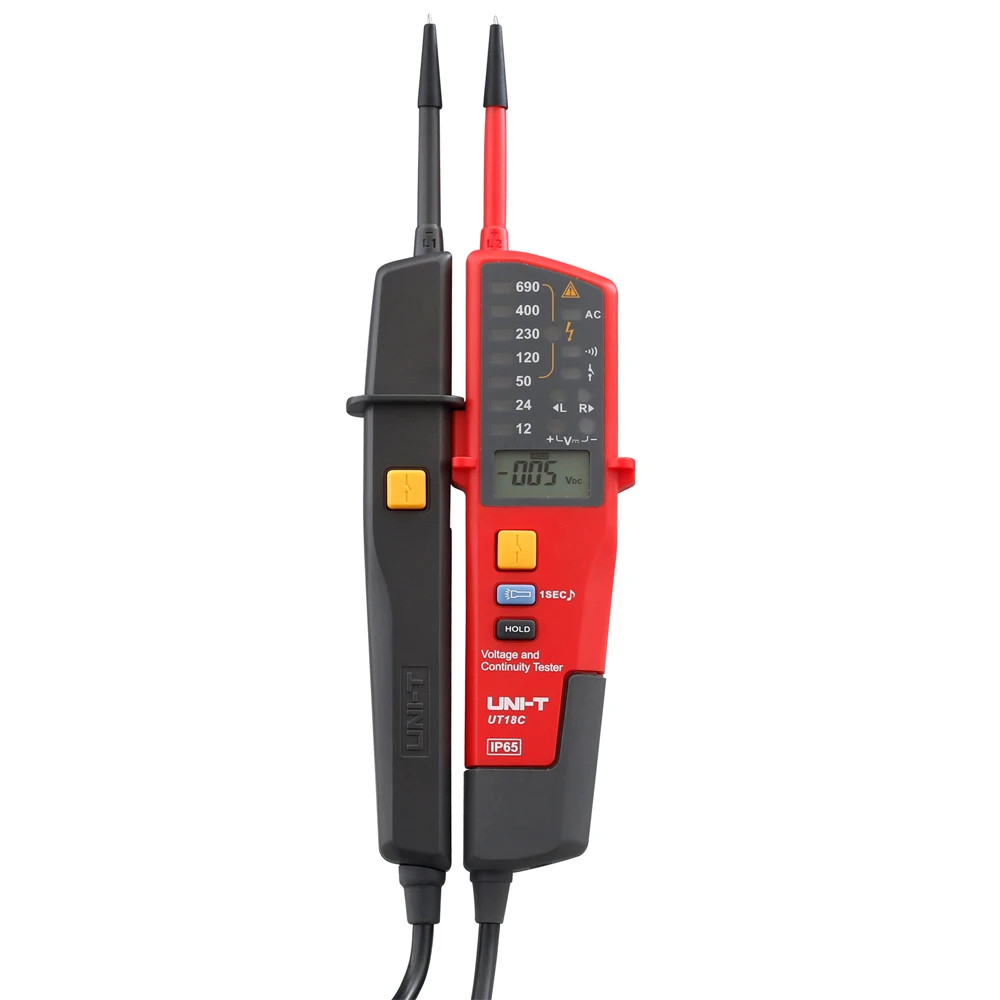 

UNI-T UT18C 0~690V AC DC Voltage Tester Continuity Voltage Meter LCD Display Auto Range IP65 Waterproof Meter No Power Tester