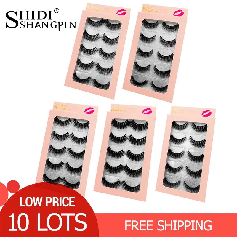 

Wholesale 50 Pairs Mink Eyelashes Natural False Eyelashes Fluffy False Lashes Wholesale Eyelash Extensions Makeup maquillaje