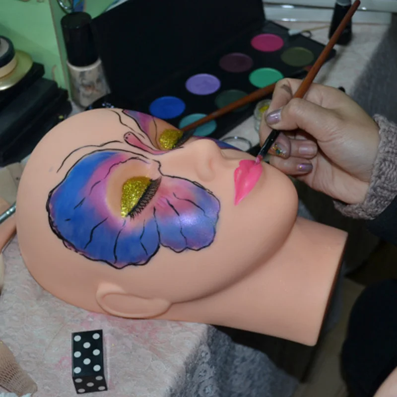

Hot Mannequin Flat Head Silicone Practice False Eyelash Extensions Make Up Model Massage Training High Quality SJ66