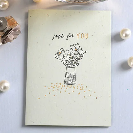 Small Blank Greeting Note Card NEW Bees Flowers Wicker Bird House EMBOSSED