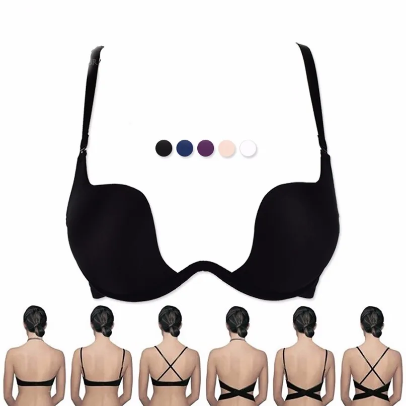 Baiclothing Женская многоходовой Гладкий бесшовные невидимым underweir U Форма Push-Up Bra