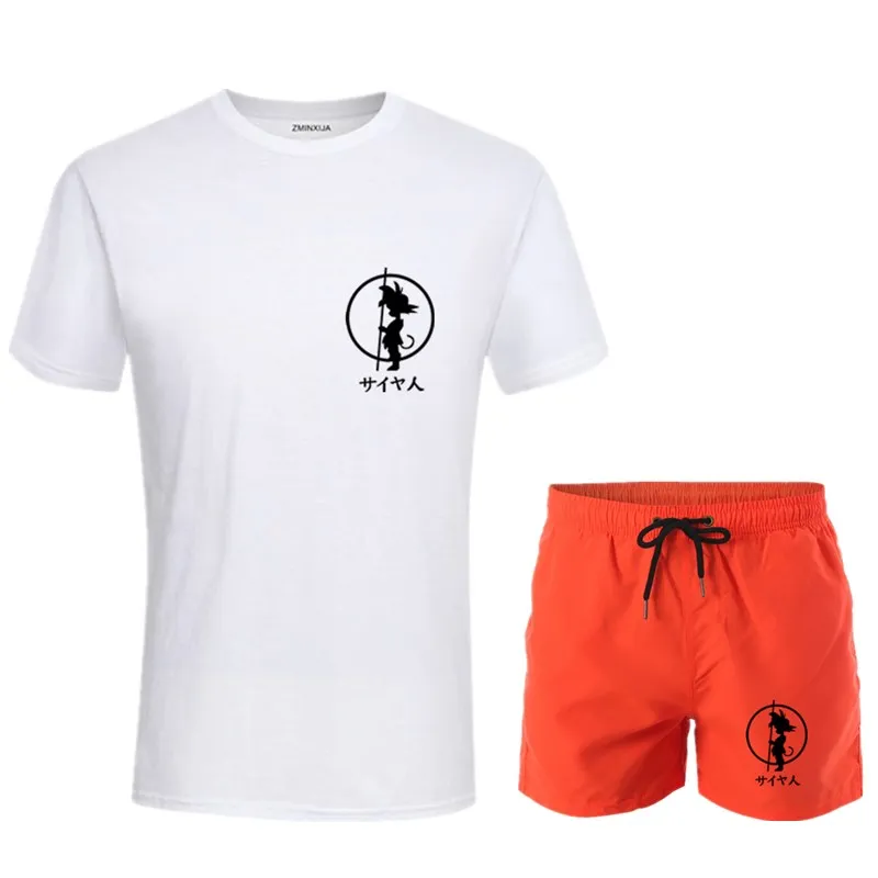Little Goku/футболка для мальчиков + шорты Мужская одежда костюмы бусины с драконом