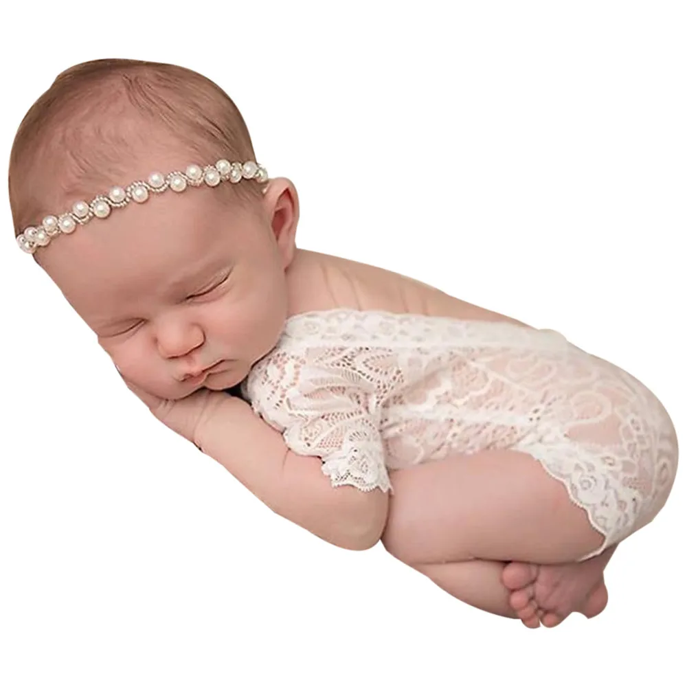 

Infant Baby Girl Newborn Photography Prop Lace Romper Jumpsuit Princess Clothes summer children clothing
