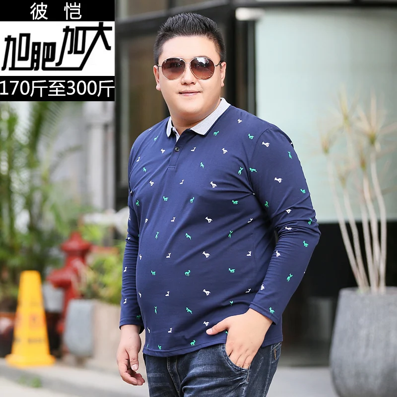 plus size 2017 8XL 6XL Casual Polo Shirt Men Letter Print Long Sleeve Men's Polos New Arrival