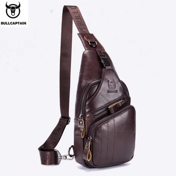 

2019 Genuine Leather Men Messenger Bags Casual Crossbody Bag Fashion Men's Handbag Vintage Men Chest Bags Male Shoulder Pack