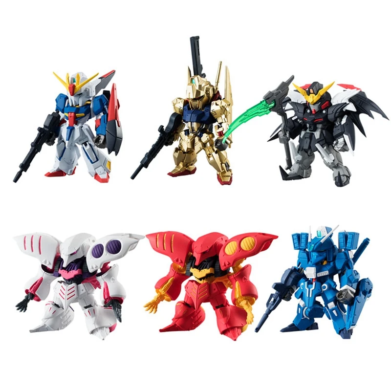 

WSTXBD Original BANDAI 6 Pcs/Set Q Version FW Gundam Converge#07 PVC Figure Toys Figurals Model Kids Dolls Brinquedos