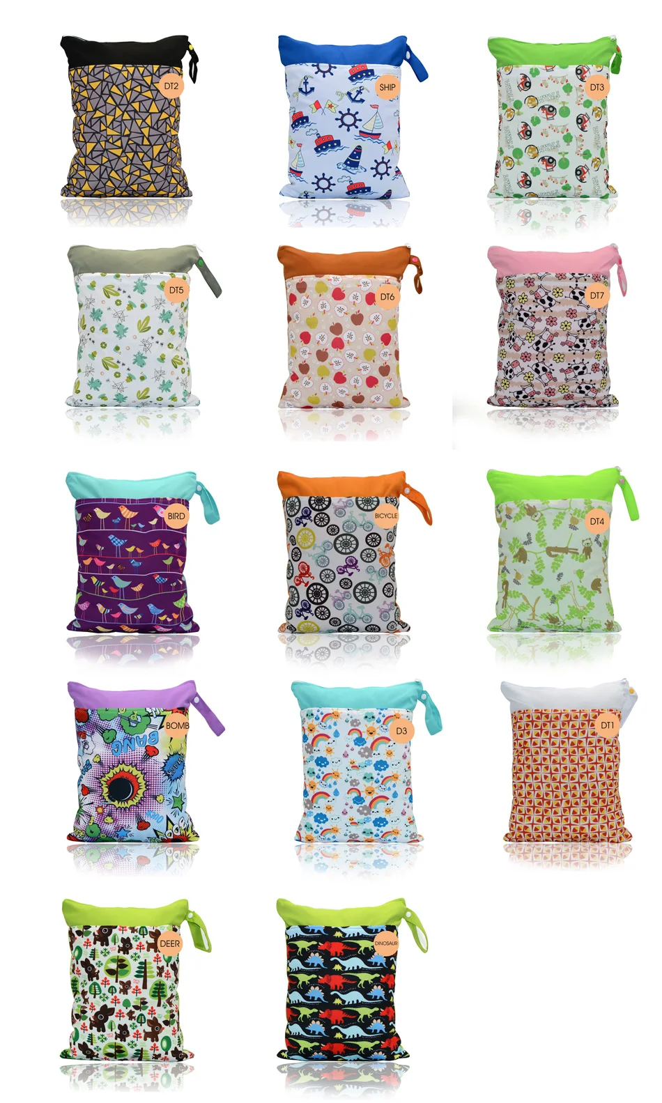 Miababy два кармана Wetbag, мешок для подгузников, двойная молния с ручкой 40x29,5