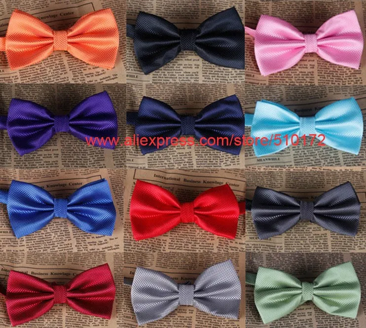 Image 18color 2016 new wholesale free shipping 400pcs lot high quality cheap soild plaid bowties mens womens bow tie for wedding