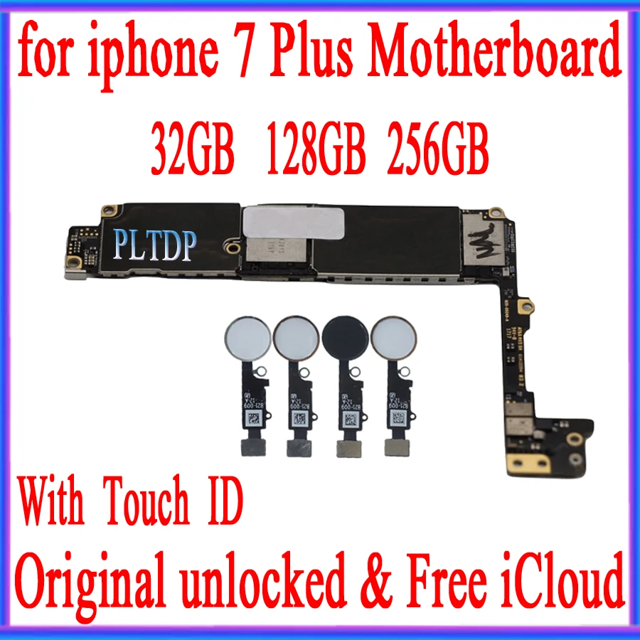 Материнская плата 32 ГБ/128 ГБ/256 ГБ для iphone 7 plus с Touch ID/без ID 100% оригинал