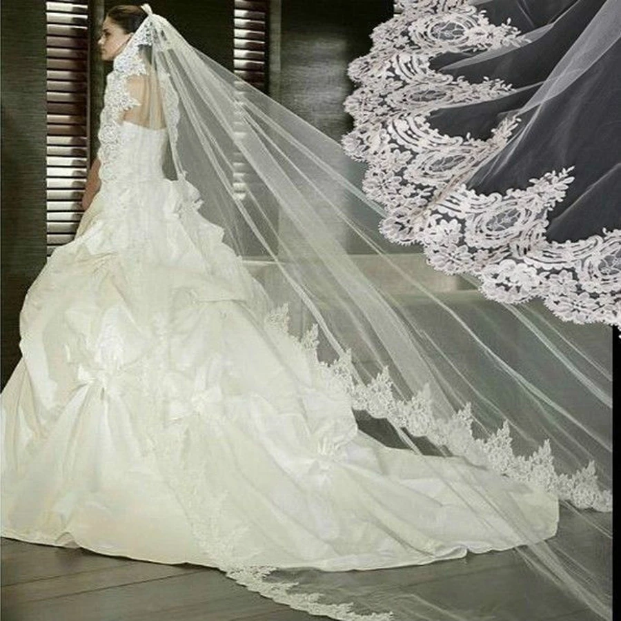 2.8M Wedding Veils High Quality Head Long Bridal Veil Custom Mantilla