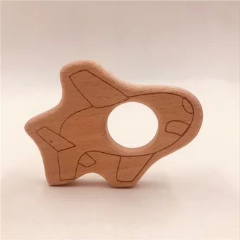 

Organic Wood Teether Airplane Baby Teethers Kids Teething Necklace Nursing Accessories Houten Bijtring Toys Wooden Toy 10PCS