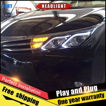 

Car Style LED headlights for Toyota Corolla 14-15 for Corolla head lamp LED Lens Double Beam H7 HID Xenon bi xenon lens