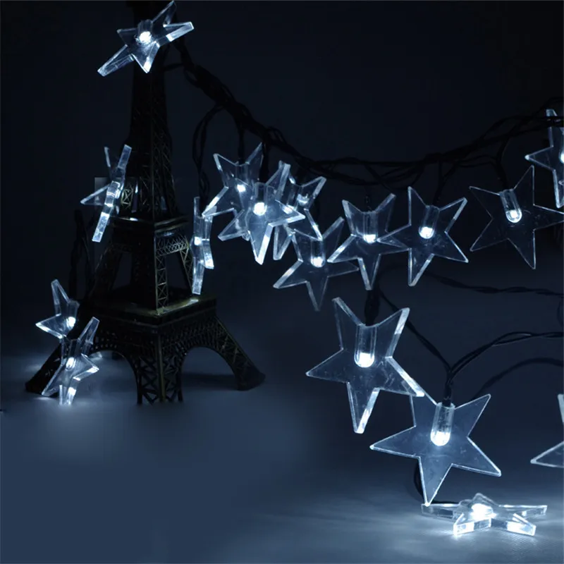 Новый солнечных батареях 6 м 20LED 3D ночное небо пятиконечная звезда Фея Строка сад газон крыльцо двор рождество дерево праздничного декора