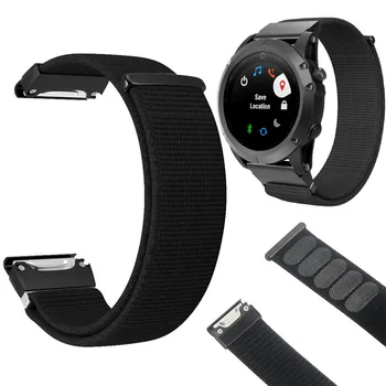 

Replacement Watch Band Soft Nylon Wrist Strap Sport Loop Wrist Watch Band Strap for Garmin Fenix 5/5 Plus/Instinct 40MR25