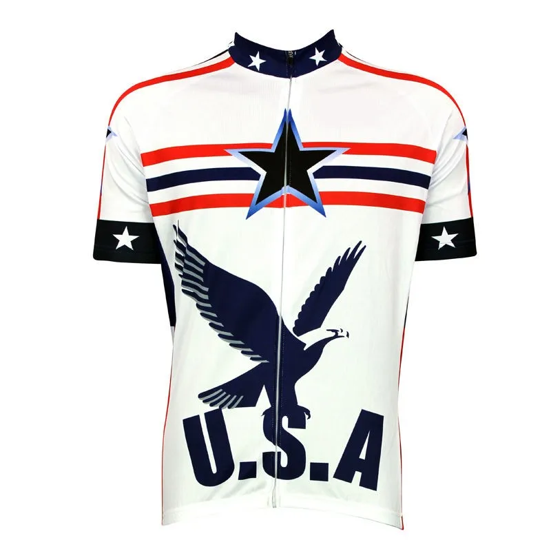 New-Men-s-Cycling-Jersey-Comfortable-Bike-Bicycle-Shirt-USA-Bald-Eagle-White-Alien-SportsWear-cycling