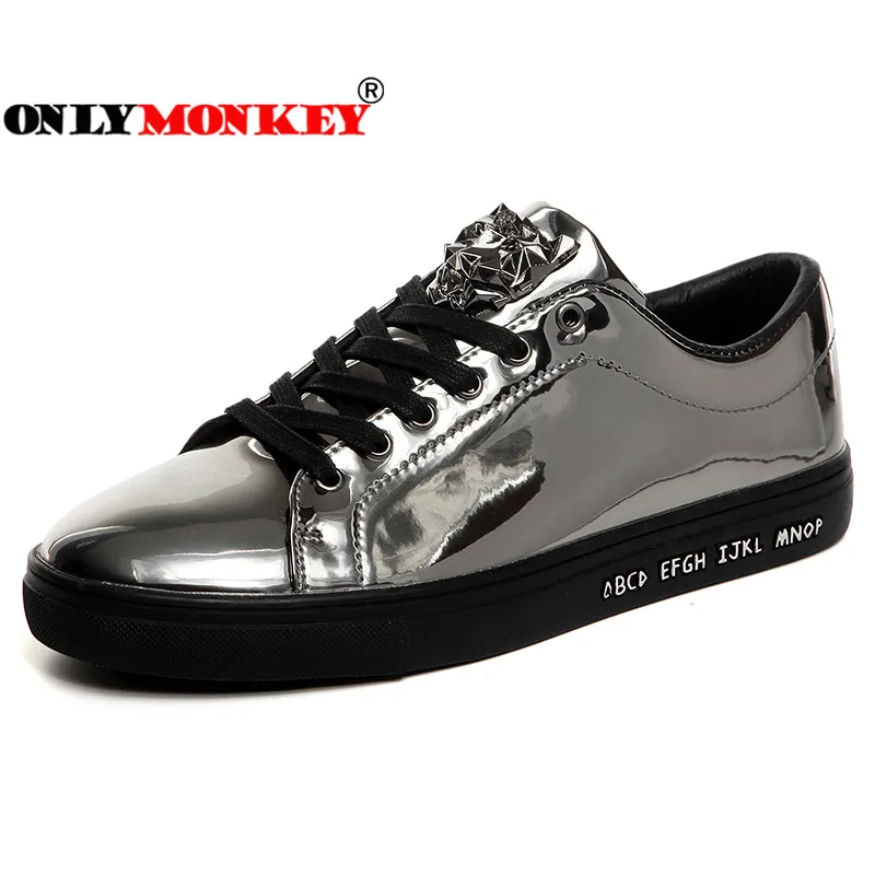 

ONLYMONKEY Men Sequin Walking Shoes Glossy Men Waterproof Sport Shoes Male Rubber Sole Non-slip Sneakers 12colors
