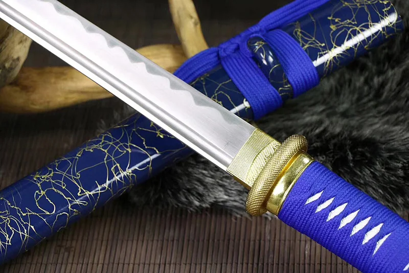 Handmade Japanese Samurai Sword 1060 High Carbon Steel Full tang blade Functional real Katana very sharp Home Decoration