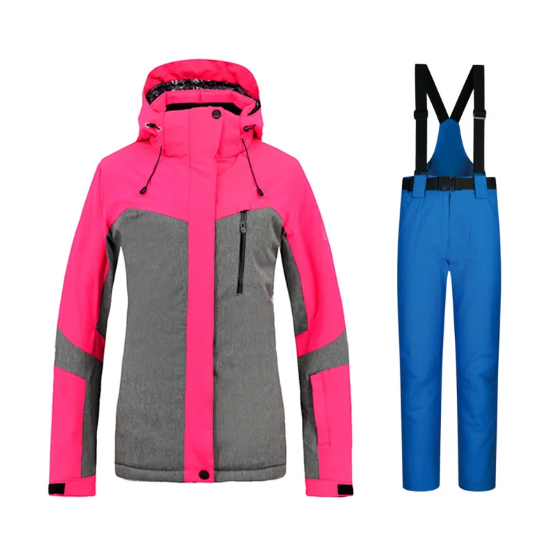 Женская лыжная одежда комплект уличная женская одежда сноуборд одежда женские лыжные ветрозащитные водонепроницаемые брюки теплая зимняя куртка-30 градусов