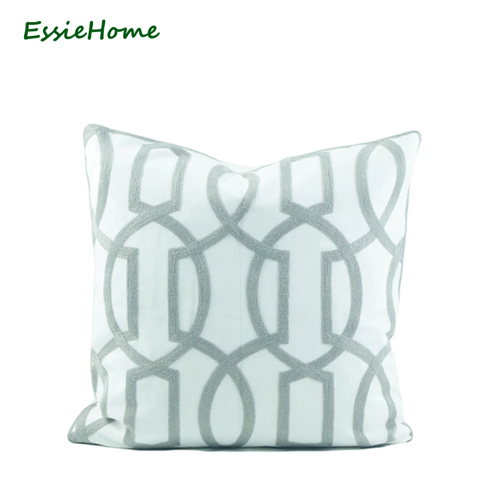 ESSIE HOME наволочка для подушки 18x18 дюймов светло серого цвета с вязаной вышивкой