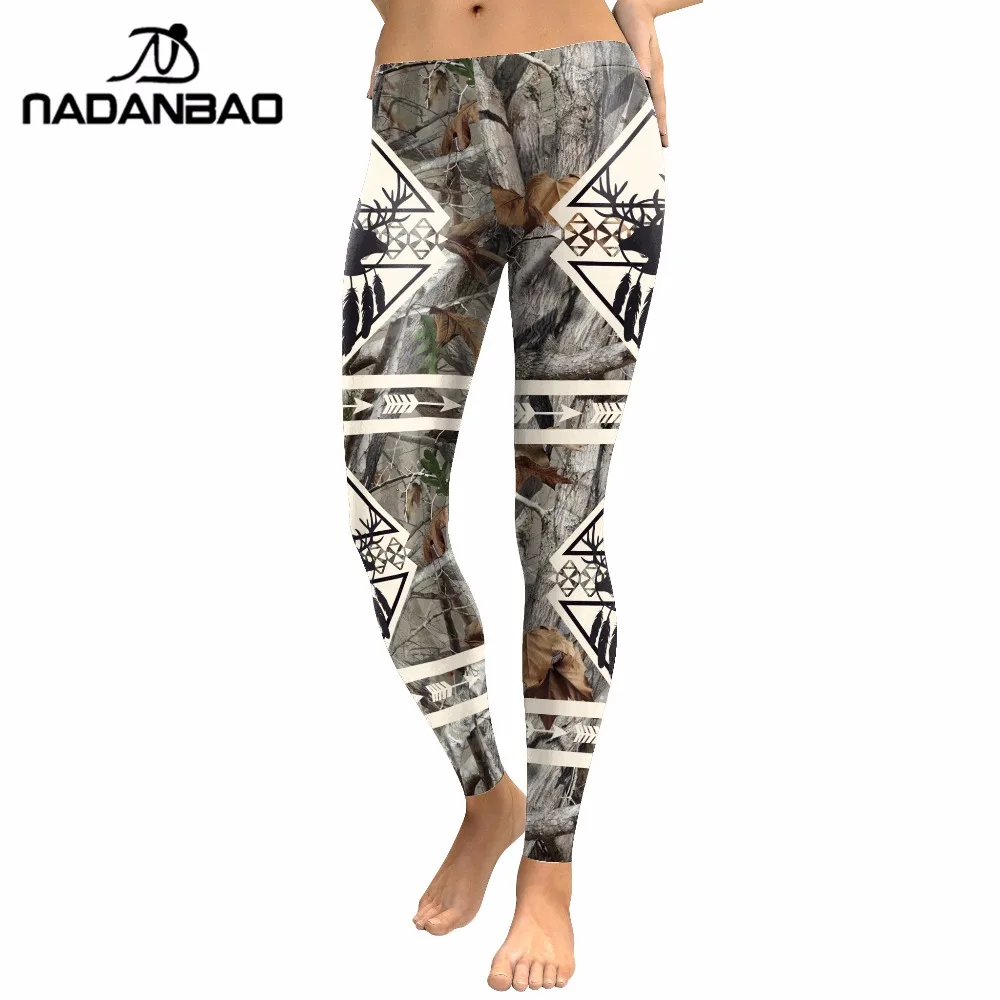 

NADANBAO 2019 New Arrival Hunt Festival Women Leggings Elk Hunt Ground Digital Print High Waist Girl Workout Legging Pants
