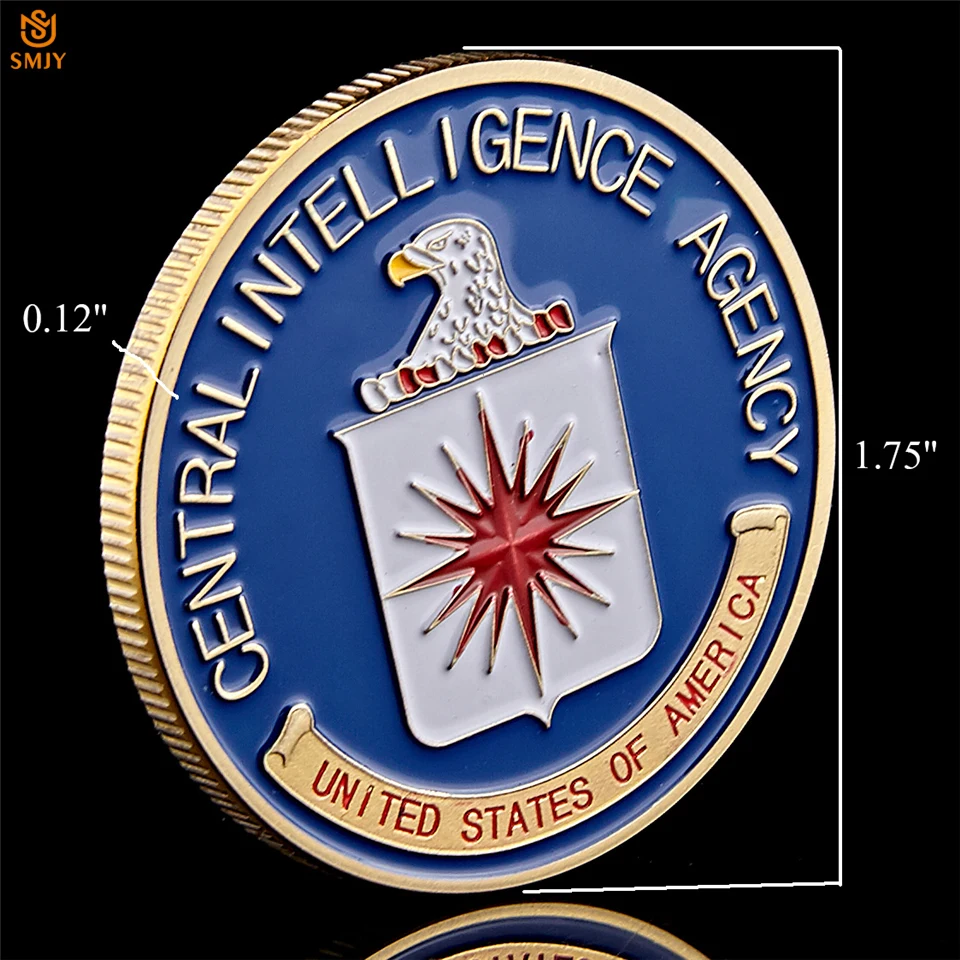 США ЦРУ Центральной разведки американский Орел Позолоченные Военная Униформа жетон наградная монета W/роскошная коробка
