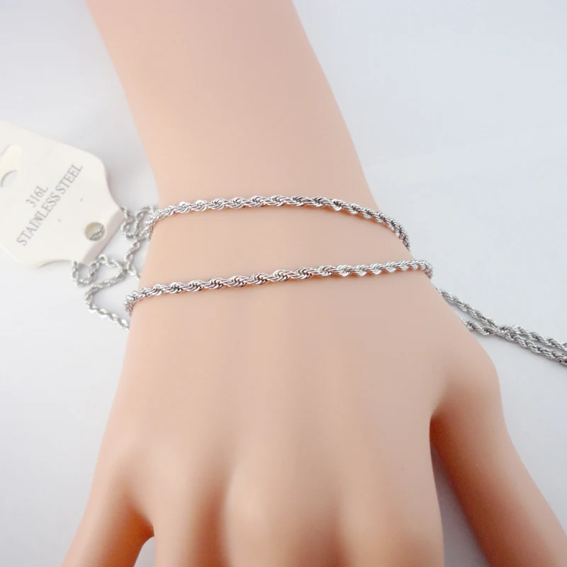 

20.47 inch 52Cm Water Wave Stainless Steel Torques Chain Necklaces For Women Fashion Jewelry LR489