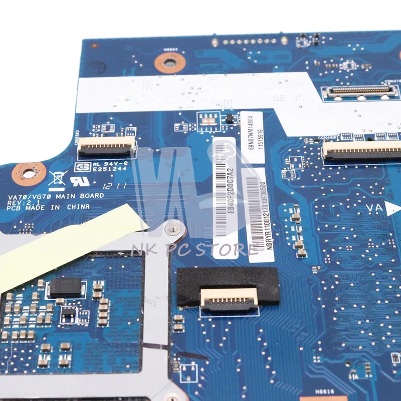 NOKOTION NB.RYR11.001 NBRYR11001 для Acer aspire материнская плата ноутбука VA70/VG70 основная HM77 UMA DDR3 V3