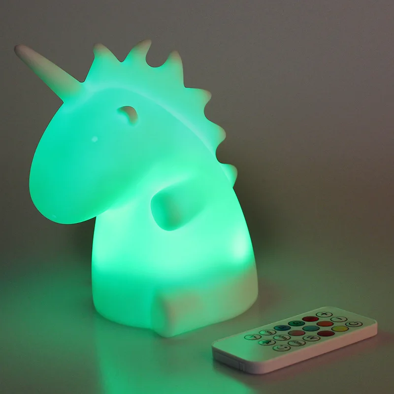 Unreal Unicorn Silicone Remote Charging LED Night Light Decoration Table Lamp For Friend Girl Baby Children Kids Birthday Gift (5)