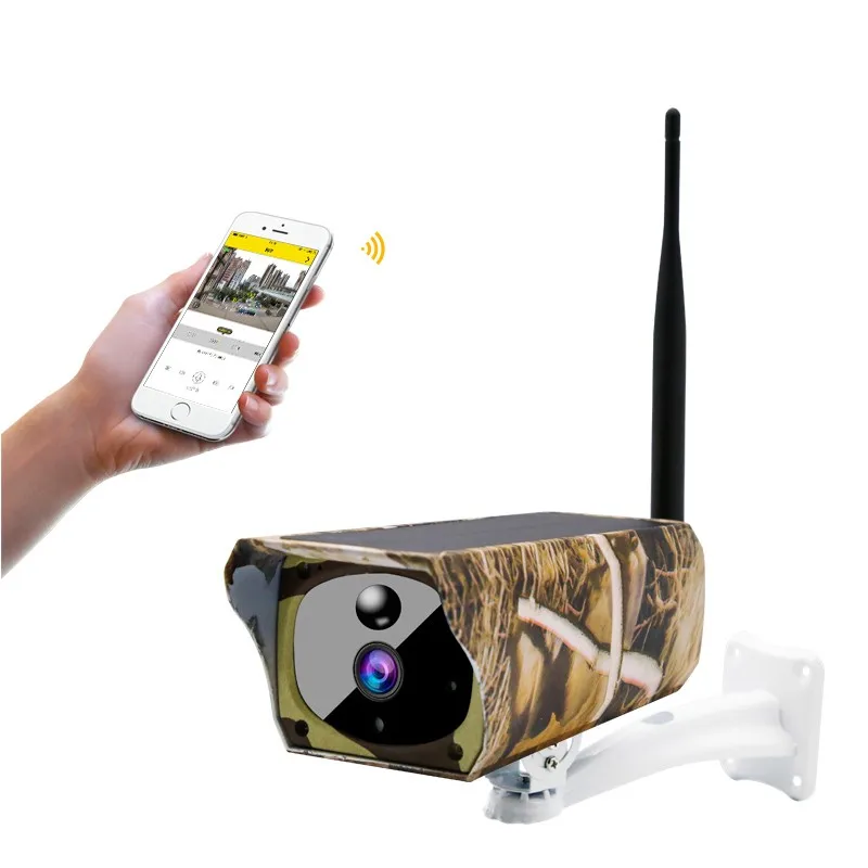 

SmartYIBA Wifi 1080P HD Solar IP Camera in Camouflage for Hunting Message Alert PIR Sensor with Night Vision IP66 Waterproof