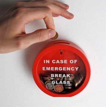 

Unique design Safe Red MoneyBox Saving Bank Emergency Coin Smash Piggy Bank 11.5 * 11.5 * 5 cm