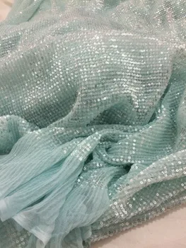 

fashionable tulle embroidery french net lace fabric Cyndi-8832 with beads for party dress