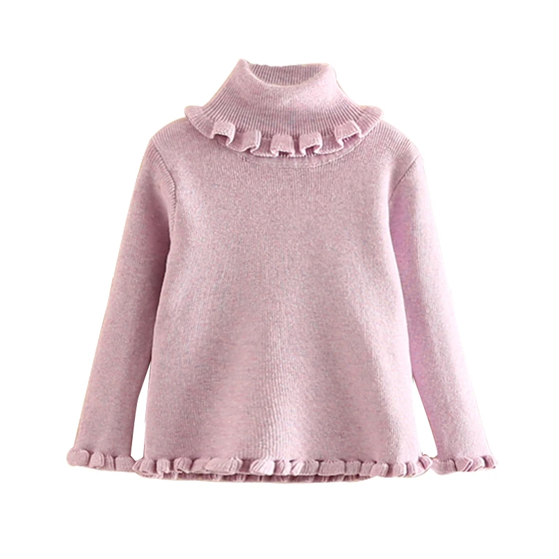 2018 autumn winter Baby Girls Turtleneck Sweaters kids Long Sleeve Bow