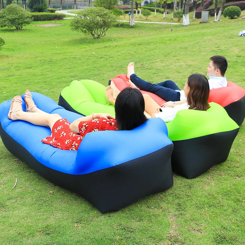 

Lazy Bed Sleeping Bag Air Sofa Fast Inflatable Air Lounge Sleeping Banana Beach Air sofa Bed Laybag Lay Bed for Outdoor Camping