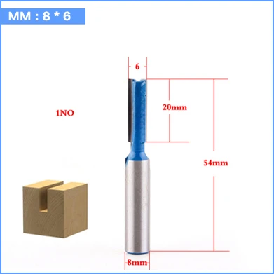 8 мм хвостовик прямой деревянный маршрутизатор Набор бит плотник Фрезерный резак Диаметр резки для токарного станка деревообрабатывающий инструмент - Длина режущей кромки: 8mm X 6mm