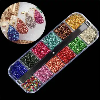 Tanie Wiele Rozmiarów Szklane Kryształki Do Paznokci Mieszane Kolory AB Kryształowe Strass 3D Charm Klejnoty DIY Paznokci Dekoracje Artystyczne Akcesoria Do Manicure